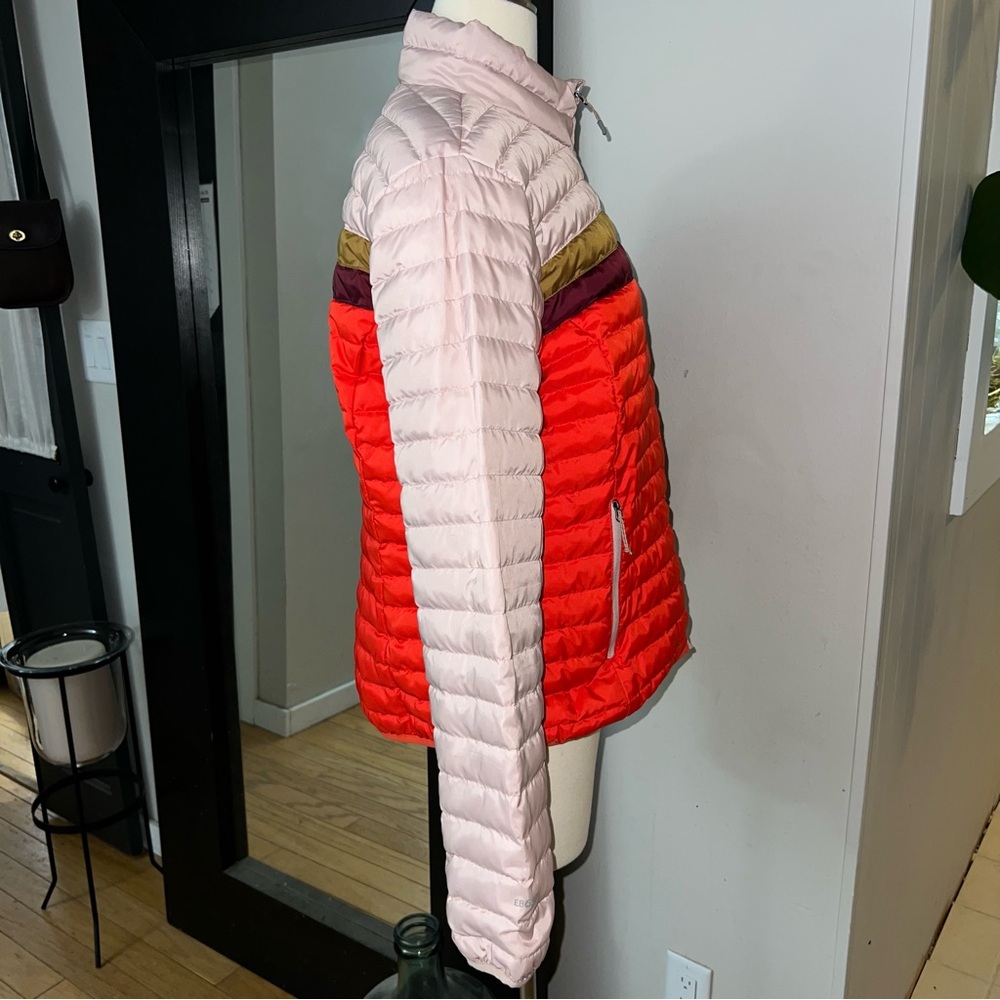 Eddie Bauer Women’s Microlight Down Jacket – Colorblock Pink & Red, Size Large - Picture 3 of 10